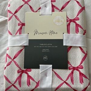 Pink Bow print Tablecloth